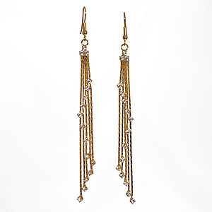 EA617: Cascading Crystal and Gold Earrings