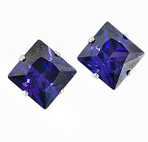 EA310S: Deep Sapphire CZ Sterling Silver Earrings