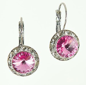 EA560P: Swarovski Pink Crystal Earrings 7 Colors