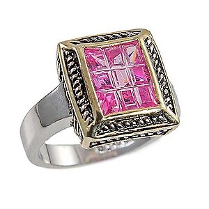 RA305: Pink Ice Yurmanesque Style Ring