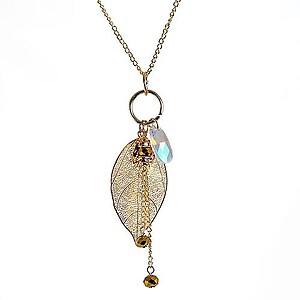 NA357: Golden Leaf Treasure Necklace