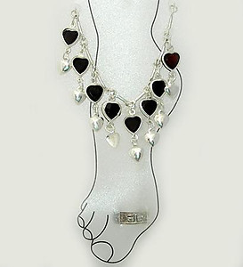 AN13: Heart Anklet Plus Toe Ring, 6 per package