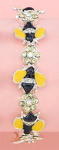 BR165Y: Yellow Believer Bee Bracelet