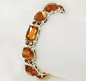 BR185T: Topaz Crystal Bracelet (Also in Clear)