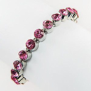 BR216PK:Pink Magnetic Austrian Crystal Bracelet