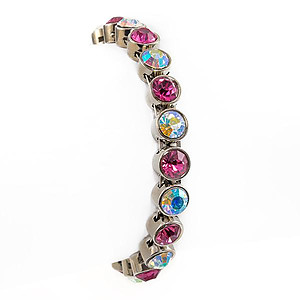 BR216PC: Pink and Clear AB Magnetic Bracelet