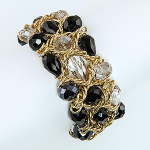 BR312: Exotic Black and Gold Bracelet