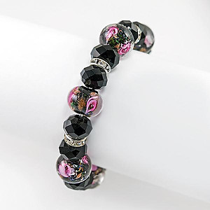 BR509: Black Moreno Style Stretch Bracelet