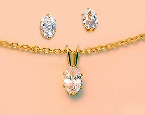 CL05: CZ Earring & Necklace Set, Closeout Buy
