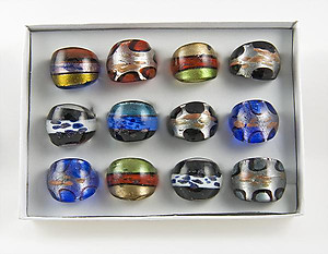 CL79:Assorted Moreno Glass Rings