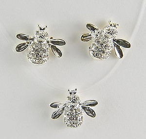 EA237PR: Bee Earrings & Necklace Set