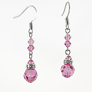 EA426PK: Elegant Pink Crystal Earrings