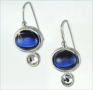 EA521: Dark Blue Moonstone Earrings
