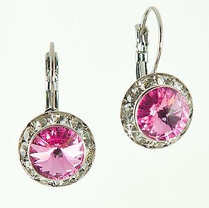 EA560P: Swarovski Pink Crystal Earrings 7 Colors