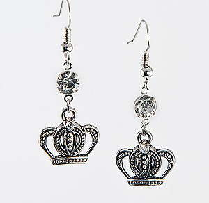 EA566: Silver Crown Earrings