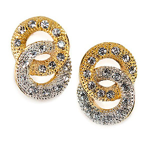 EA615: Two Tone Crystal Earrings