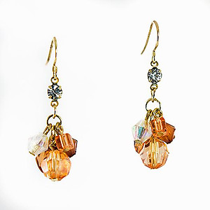 EA634: Golden Crystal Earrings Four Colors