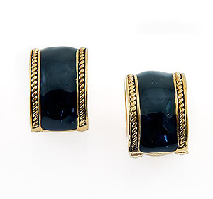 EA639: Magnetic Black and Gold Earrings