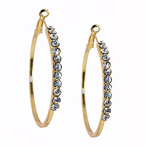 EA678: Silver or Gold Crystal Hoops