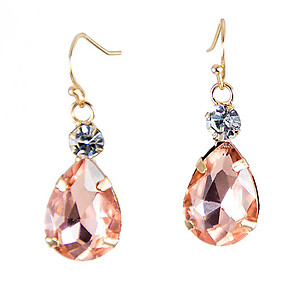 EA693:Champagne Pink Crystal Earrings