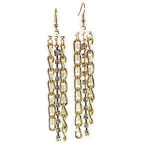 EA697: Pearl and Gold Chain Earrings