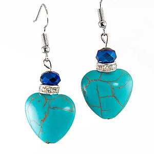 EA702: Turquoise Heart Earrings