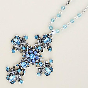 NA163: Austrian Crystal Cross Necklace (6 Colors Available)