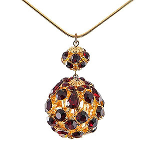 NA182: Ruby Crystal Ball Necklace