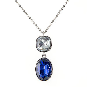 NA272: Sapphire and Clear Crystal Necklace