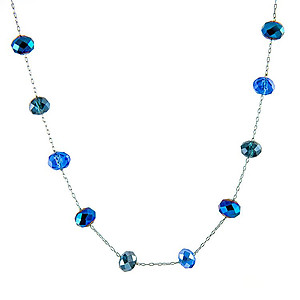 NA279: Crystal Sapphire or Black Crystal Necklace Necklace