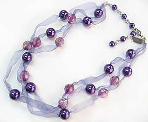 NA301:Amethyst Pearl Necklace