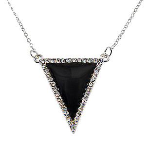 NA320: Silver and Black OR Wite Enamel Necklace