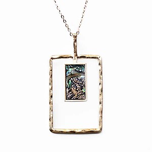 NA360: Exotic Abalone Mother of Pearl Golden Necklace