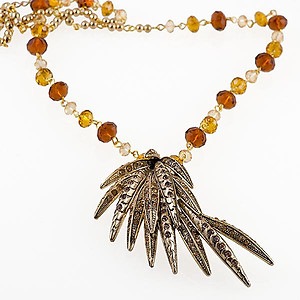 NC159: Exotic Topaz and Gold Necklace and Earrings
