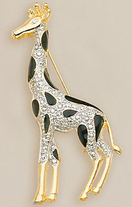PA335: Gold & Black Enamel Giraffe Pin