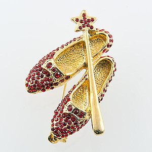 PA583: Exquisite Austrian Crystal Shoe and Sceptre Pin