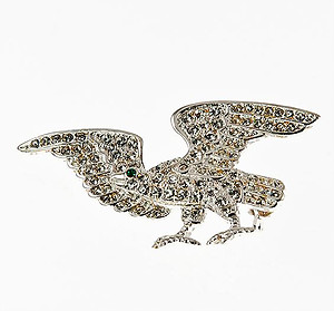 PA592: Silver or Gold Crystal Eagle Pin