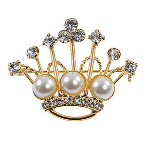 PA632: Golden Pearl Crown Pin