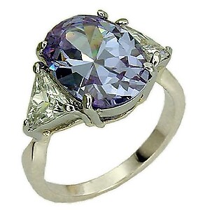 RA25: Oval CZ Ring, available in Blue, Pink, Purple