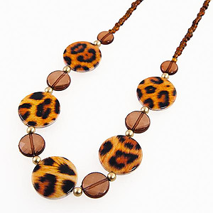 SN257: Leopard / Cheetah Necklace and Earring Set