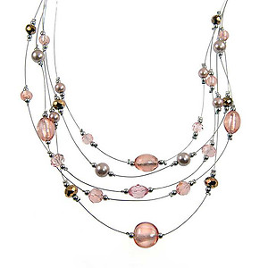 SN312: Champagne Pink Crystal Necklace
