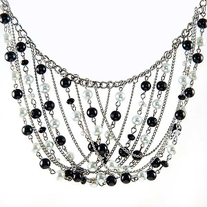 SN351: Multi Strand Chandelier Necklace and Earrings