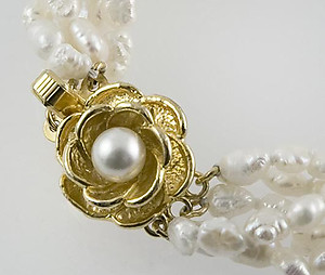 SNT161: Multi-Strand Fresh Water Pearl Necklace & Bracelet Set