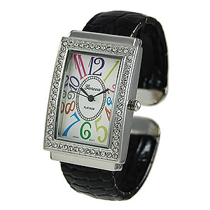 WA104: Black Cuff Watch w/ Colorful Numbers