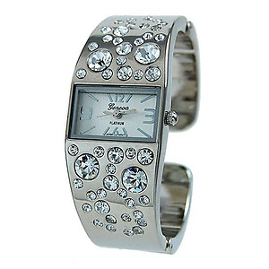 WA141: Silver or Gold Crystal Cuff Bracelet
