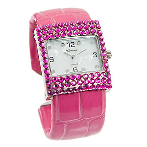 WA153P: Pink Watch with Austrian Crystal