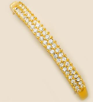 BR113: Double Row Crystal Bangle Bracelet
