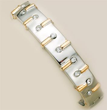 BR116: Elegant 2-Tone Bracelet