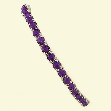 BR124A: Amethyst (Purple) Austrian Crystal Stretch Bracelet