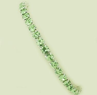 BR124G: Green Austrian Crystal Stretch Bracelet